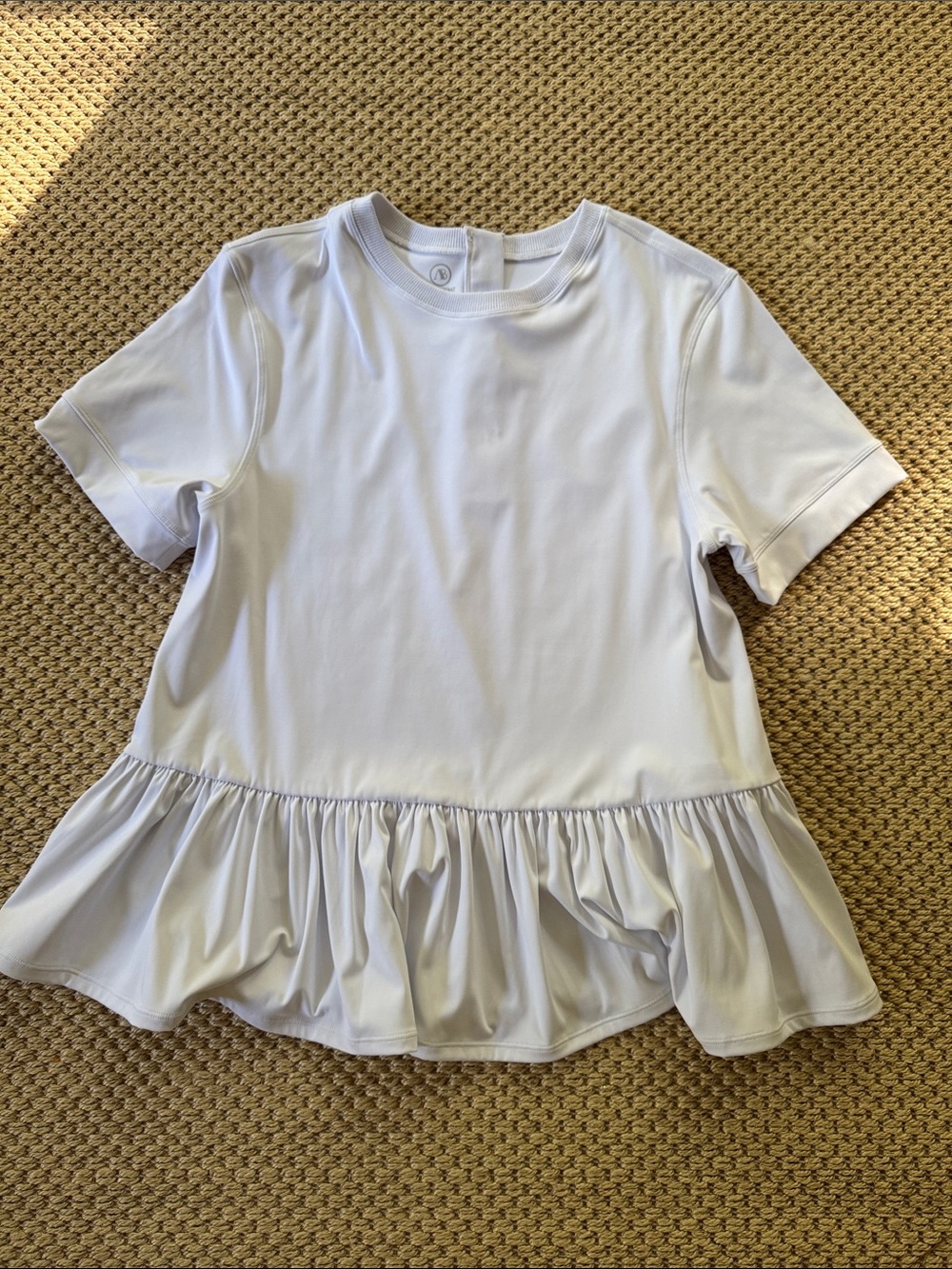 Addison Bay White Short-Sleeve Peplum Tee